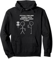 Disc Golf Frisbee Stickman Stick Figure Humor Pun Unisex Hooded Sweatshirt S black