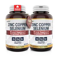 Herba Selenium 200mcg Zinc Copper 180 Veg Capsules Organic Selenomethiotin Zinc Piccoline Copper Bisglycinate Health Canada Approved 2 pcs 180 Tablets