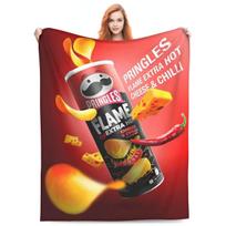 Pringles traškučių vilnos pledas Bulvių užkandžių pledai lovai, sofai Super minkštas pledas 30x40in pink