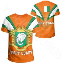 African region Kenya Texas special 3D printing T-shirt round neck street fashion casual shirt men's oversized T-shirt 6XL orange