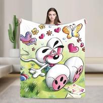 D-Diddles pliušiniai pledai Diddl animacinis filmas Juokingi metami pledai namams, viešbučiui, sofai 150*125cm Lovatiesės 75x90cm