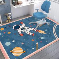 Astronaut Bedroom Chair Mat Cartoon Decoration Fluffy Plush Carpet for Living Room Large Area Gaming Room Non-slip Rugs Washable 60x90cm(XS) gray