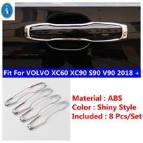 For Volvo XC90 XC60 XC40 S90 V90 2018 - 2026 Chrome Exterior Door Handle Cover Moulding Cover Trim Car Interior Accessories black