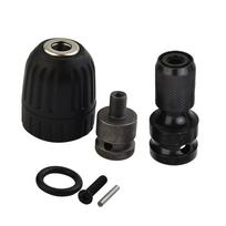 Hex Shank Compatible Keyless Chuck Socket Adapter Ratchet Rear Sleeve Locking