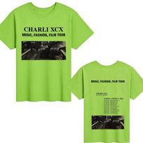 Charli XCX Music Fashion Film Tour TShirt Graphic Merch Short Sleeve Cotton Summer Oneck Tshirts Unisex Streetwear Female Tees M black