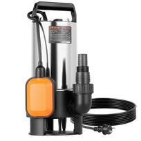 VEVOR 710W Panardinamas drenažinis siurblys, 20000 L/H, Nerūdijančio plieno panardinamas nuotekų, nešvaraus ir švaraus vandens siurblys su automatiniu plūdės jungikliu, ilgas laidas