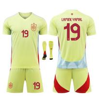 Ispanija Yamal Vaikų Futbolo Marškinėliai Kvėpuojantys Greitai Džiūstantys 140-150cm Raudonas Poliesteris 170-180 CM geltona