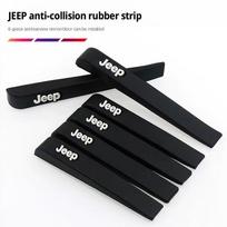 6 vnt. Automobilio silikoninė Anti-collision juosta Durų galinio vaizdo veidrodėlio apsauginis padas Jeep Renegade Compass Grand Cherokee Wrangler jk Patriot black