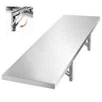 VEVOR nerūdijančio plieno lentyna 305 x 1219 mm sulankstoma sieninė plaukiojanti lentyna, tvirtos komercinės lentynos su laikikliais, 136 kg talpa