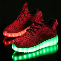 LED šviesolaidiniai batai vyrams moterims USB įkraunami šviečiantys sportbačiai vyrams šviečiantys batai sportiniai batai dydis 25-46 38 raudona