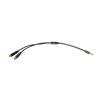 Adapteris, 4 kontaktų 3,5 mm kištukas – 2× 3,5 mm stereo, 20 cm, HQ, paauksuoti kontaktai