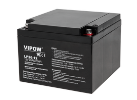 VIPOW 12 V 26 Ah gelinis akumuliatorius
