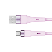 Kruger&Matz Basic USB–microUSB silikoninis kabelis, 1 m, rožinis