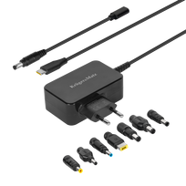 Kruger&Matz universalus maitinimo adapteris su Power Delivery ir 7 antgaliais, 65 W