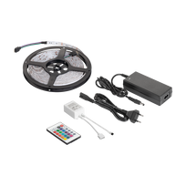 LED apšvietimo rinkinys (RGB LED juosta, spalvų valdiklis, maitinimo šaltinis)