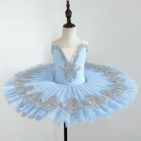 Mergaičių baleto suknelė, šokių pasirodymo kostiumas, konkursinė tiulio suknelė 150cm gray