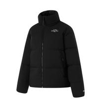 Li Ning Hot Pot Down Series Water-Resistant Stand Collar 600 Fill Power Warmth Anti-Cold Outdoor Casual Short Winter Down Jacket AYMU254-2 L black
