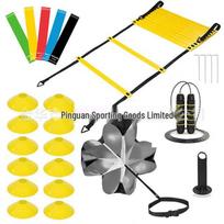 Agility Training Set: Ladder, Cones, Markers & Resistance Parachute for Football orange