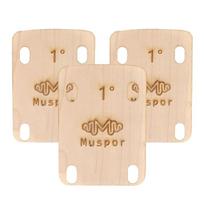 3pcs Guitar Neck Shims Made of Solid Maple Wooden For Bolt-on Neck Bolts, Shaped 0.25,0.5, 1 Degree Replacement beige