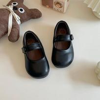 Merginų Retro Odiniai Batai - Nauji Vaikų Velcro Batai Su Minkštais Padukais 30 juoda