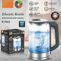 European transparent glass 2.5L electric kettle automatic large capacity multi-function kettle kettle European standard 220v gray