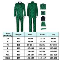 TV Riddler Cosplay Kostiumas Fantazijos Uniforma Marškiniai Paltai Kelnės Kaklaraištis Kaukė Suaugusių Vyrų Apranga Helovino Karnavalo Šventės Kaukė Kostiumas M