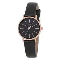 SUN FLAME made in Japan Women's Watch JF4D0011 Black, Simple Slim Design, Textured Strap, Quartz juoda