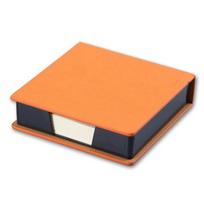 [TG835]Sticky Note Box With Notepads PU Leather Memo Pad Dispenser Desktop Supplies For Students Office Worker oranžinė