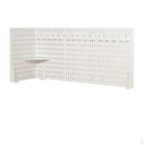 Sieninė perforuota lentyna organizatorius, 4 dalių perforuota lenta įrankių organizatorius rankdarbių kambariams, stalui, darbo vietai ivory Desktop Set E Corner Clamp Typ