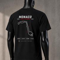 Monaco Grand Formula Racing Circuit Track Map T-Shirt Motorsport Gift Tee For F1 Track Fans Shirt gift for him outline shirt Car Enthusiast 120 black