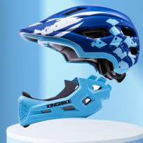 Kids Bike Helmet Gear Bicycle for Mountain Road Biking Roller Skating Blue white
