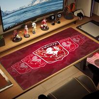 FC Twente Color Mouse Pad Large Gaming Table Cushion Non-slip Laptop Tablet Big Mousepad XXL Mat Mini PC Playmat With Lock edge 30cmx60cm(11.8x23.6inch) red