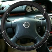 Auto Wheel Wrap for Nissan X-Trail T30 Nissan Almera 2001-2006 DIY Black Leather Car Steering Wheel Cover Car Accessories balta