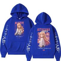 2026 Hot Sale  Anime Marin Kitagawa My Dress Up Darling Print Hoodie Casual Unisex Harajuku Hip Hop Sweatshirt Perfect for Commute & Loungewear XXXXL blue