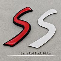 3D metalinis logotipas S emblema automobilio lipdukas priekinių grotelių ženklelis Mini Cooper S R50 R53 R56 R57 R58 R60 F56 JCW Clubman aksesuarai 70mm Red Black red