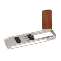 Wood Handle Camera Quick Release Hand Grip For XM5 Camera Photography Studio Gear, Metal Baseplate sidabras