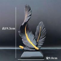 Light Luxury Art Feather Home Decoration Resin Material Bedroom Living Room Entrance Decoration Halloween Decoration Gift juoda