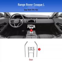 Compatible Interior Protective Film for 2021-2026 Land Rover Range Rover Evoque, including Screen, Gear Shift, and Center Console Stickers.