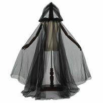 Halloween Cosplay Ghost Role Hooded Cape, Grim Reaper Witch Mesh Long Cape, Party Costume, Cool Unisex Cape For Kids one size gray