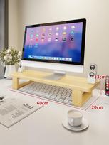 Solid Wood Monitor Stand Riser with Desktop Storage Organizer 50x20x13 blue