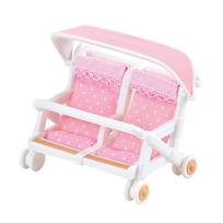 EPOCH Sylvanian Families Double Stroller KA-214 - ST Mark Certified Dollhouse Furniture Accessory, Ages 3+, New white
