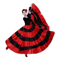 Ispaniško Jaučio Šokio Sijonas Pilvo Šokio Sijonas Didelis Sukimasis Flamenco Sijonas Ispanų Liaudies Kostiumas Meksikai Ballet Folklorico A black
