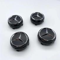 4PCS 75mm NEW Car Wheel Center Hub Caps Cover Mercedes Benz AMG B/C/E/S Class A Class C200L GLC GLK CLA W166 W163 W221 CI1 gray