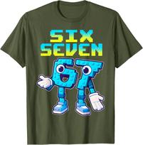 67 Six Seven 6-7 Funny Italian Brainrot Gaming Meme Unisex T-Shirt 3XL blue
