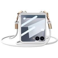 Crossbody Dirželis-Dirželis Telefono Dėklas Su Įmontuotu Ekrano Apsauginiu Stiklu Skirtas Samsung Galaxy Z Flip8 Flip7 Flip 8 7 Kietas PC Korpuso Dangtelis Galaxy Z Flip 8