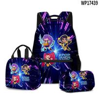 3D Filmo K-Pop Demono Medžiotoja Merginų Grupės Mokyklinė Kuprinė Pietų Dėžutė Pieštukinė Trys Dalys Rinkinys lunch bag