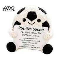 Personalized Sports Keepsake for Softball Fans Knitted Positive Ball Plush Emotional Support Doll E black