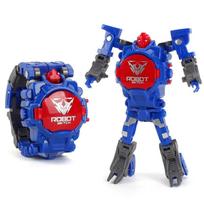 Animacinių filmų transformuojamas robotas elektroninis rankinis laikrodis, skaitmeninis ekranas, žaislas vaikams berniukas blue red