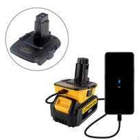 20V į 18V Akumuliatoriaus Adapteris DM18D Keitiklis su USB Prievadu Dirbtuvėms juoda