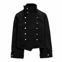 Napoleono stiliaus Teismo stiliaus Paltas Slim Fit Stovintis apykaklės Paltas Madingas trumpas švarkas hPunk XL